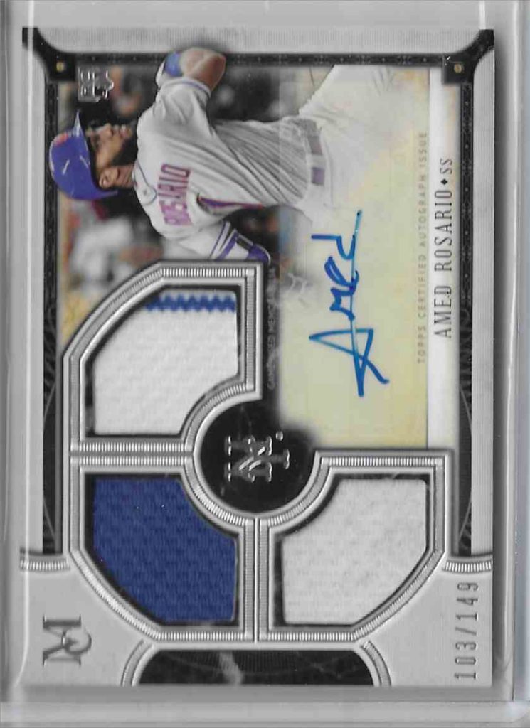 2018 Topps Museum Collection Triple Relic Autograph TRA-AR Amed Rosario